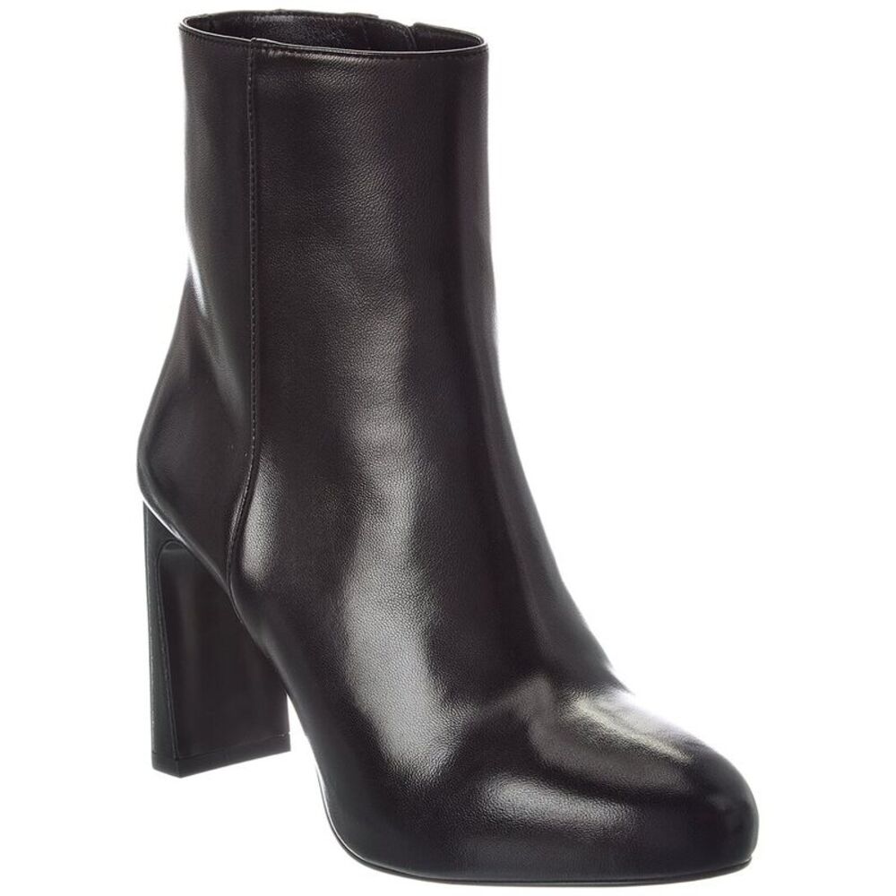 Stuart Weitzman Babette Platform Zip Leather Bootie, Black